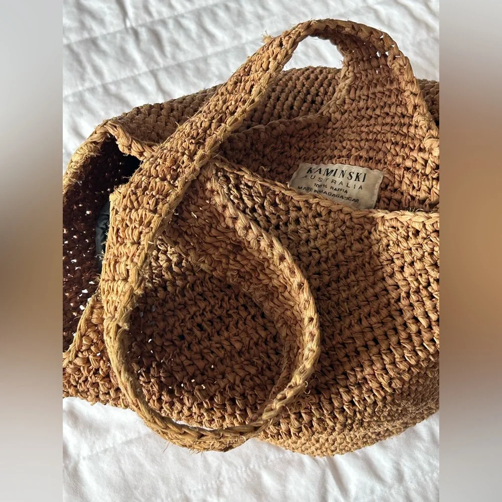 Woven Straw Tote Bag in Brown - Picture 6 of 10